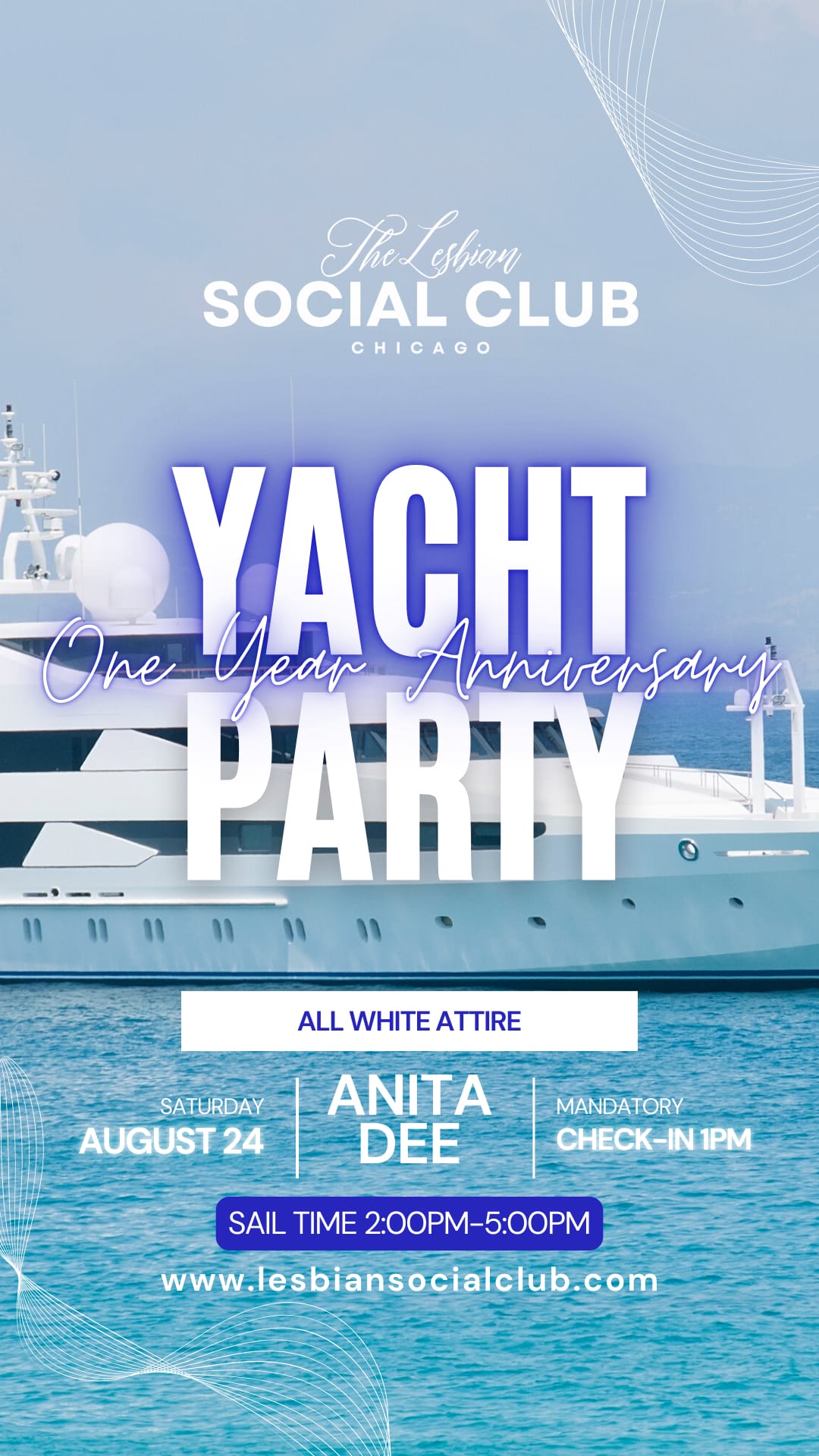 One Year Anniversary All White Yacht Party