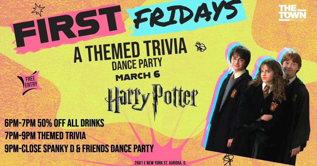 🎉 Harry Potter Trivia & Happy Hour – This Friday @ The Town