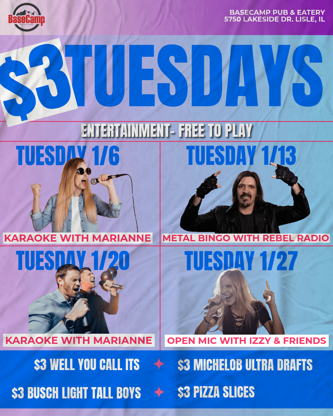 $3 Dollar Tuesdays - Karaoke, Metal Bingo & Open Mic