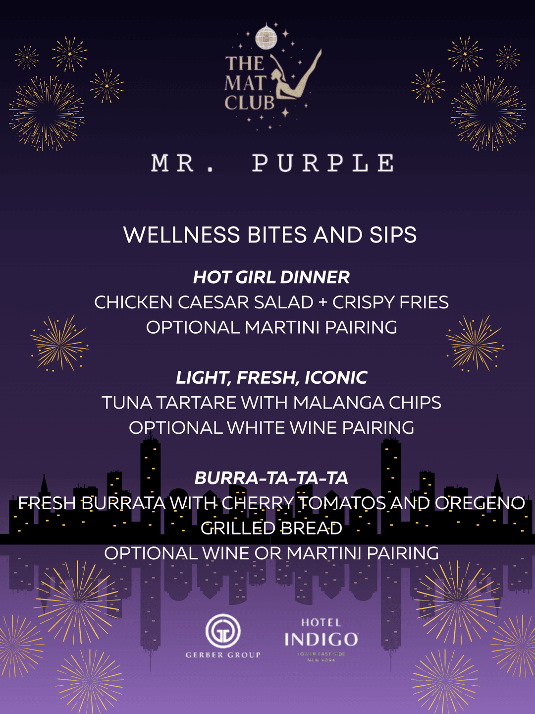 The Mat Club Menu