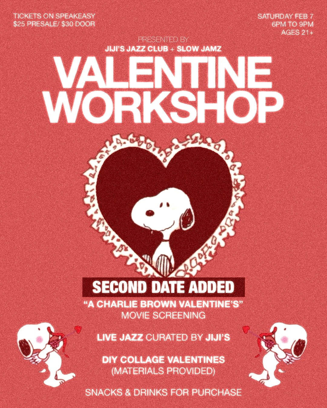 Charlie Brown Valentine Workshop by JIJI's + Slow Jamz [DATE ADDED]